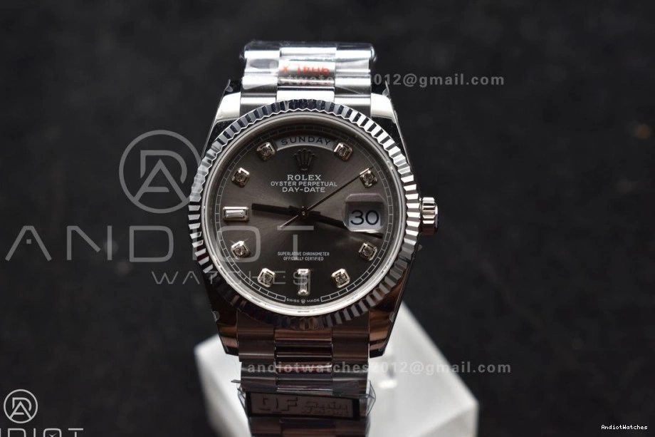 SS Best Grey 904L Diamond Weight) on Bracelet vr3255 750 Steel (Gain DayDate Edition Comfortable QF Dial President 36 V5 0419